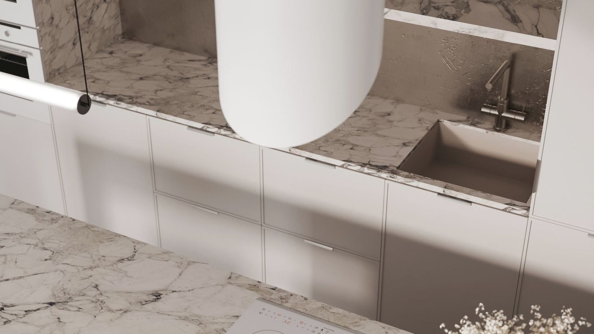 Erdvinis gartraukis Hiro White Matt - Balta matinė - Wizualizacja 7