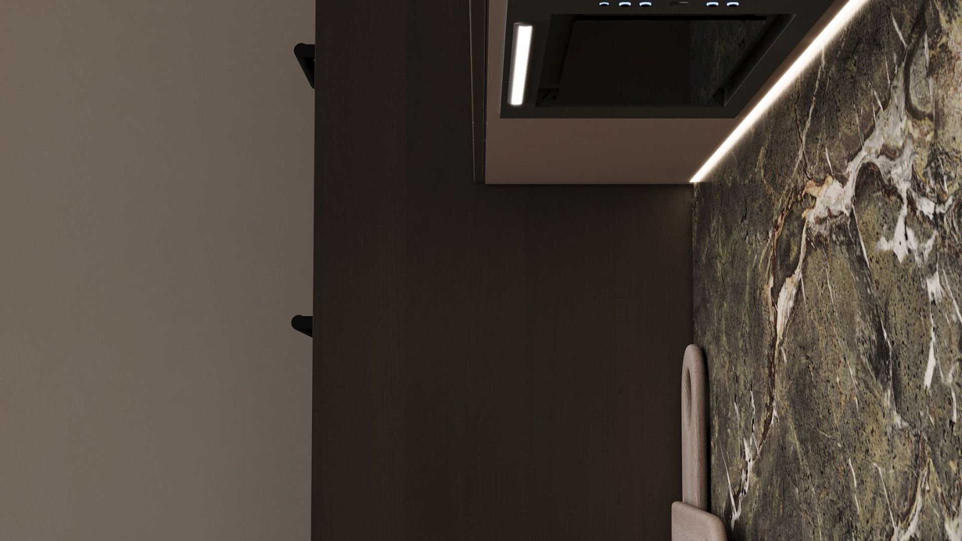 Įmontuojamas gartraukis Micra Black Matt - Juoda matinė - Wizualizacja 3