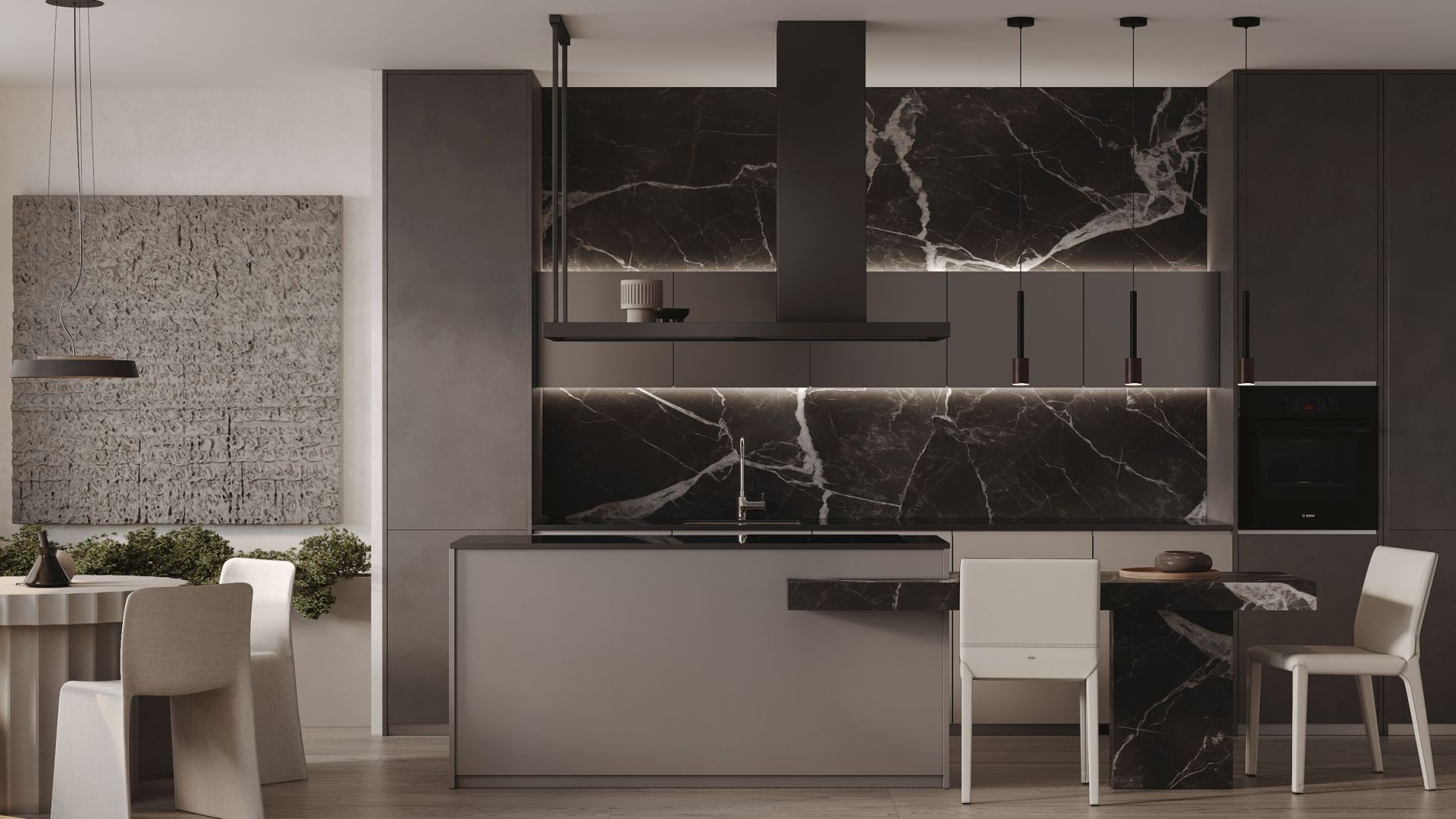 Erdvinis gartraukis Metropolis Black Matt - Juoda matinė - Wizualizacja