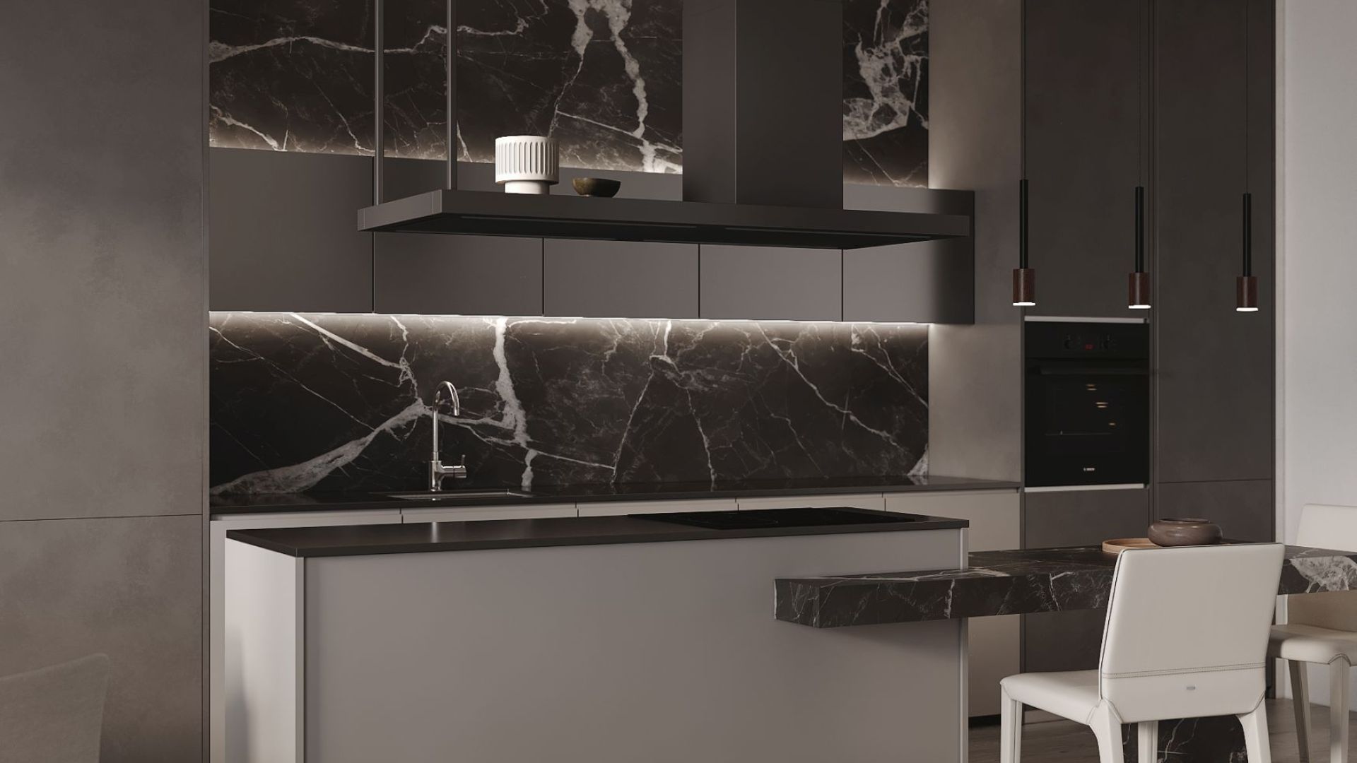 Erdvinis gartraukis Metropolis Black Matt - Juoda matinė - Wizualizacja 2