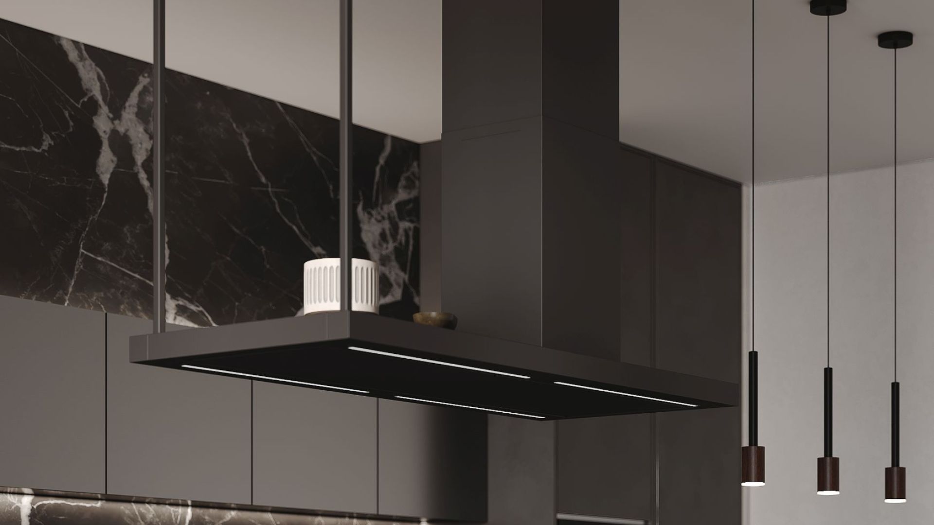 Erdvinis gartraukis Metropolis Black Matt - Juoda matinė - Wizualizacja 3