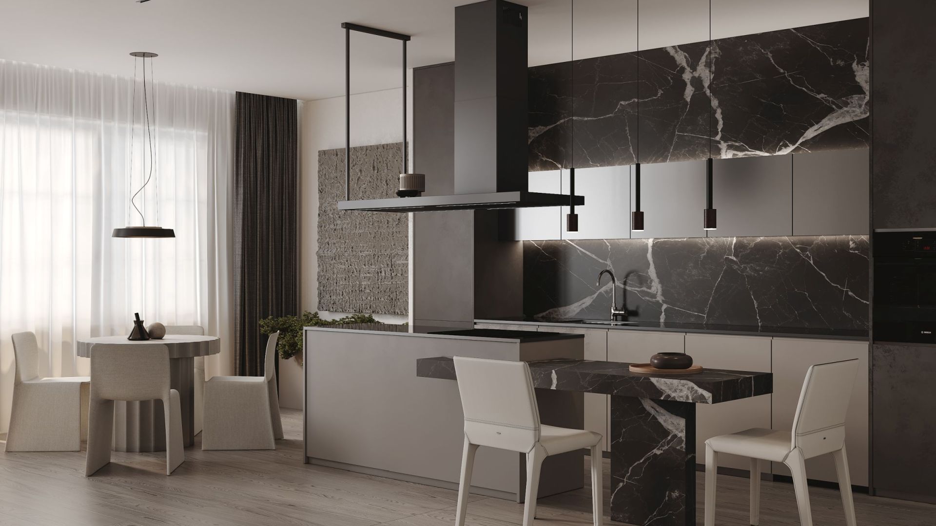 Erdvinis gartraukis Metropolis Black Matt - Juoda matinė - Wizualizacja 4