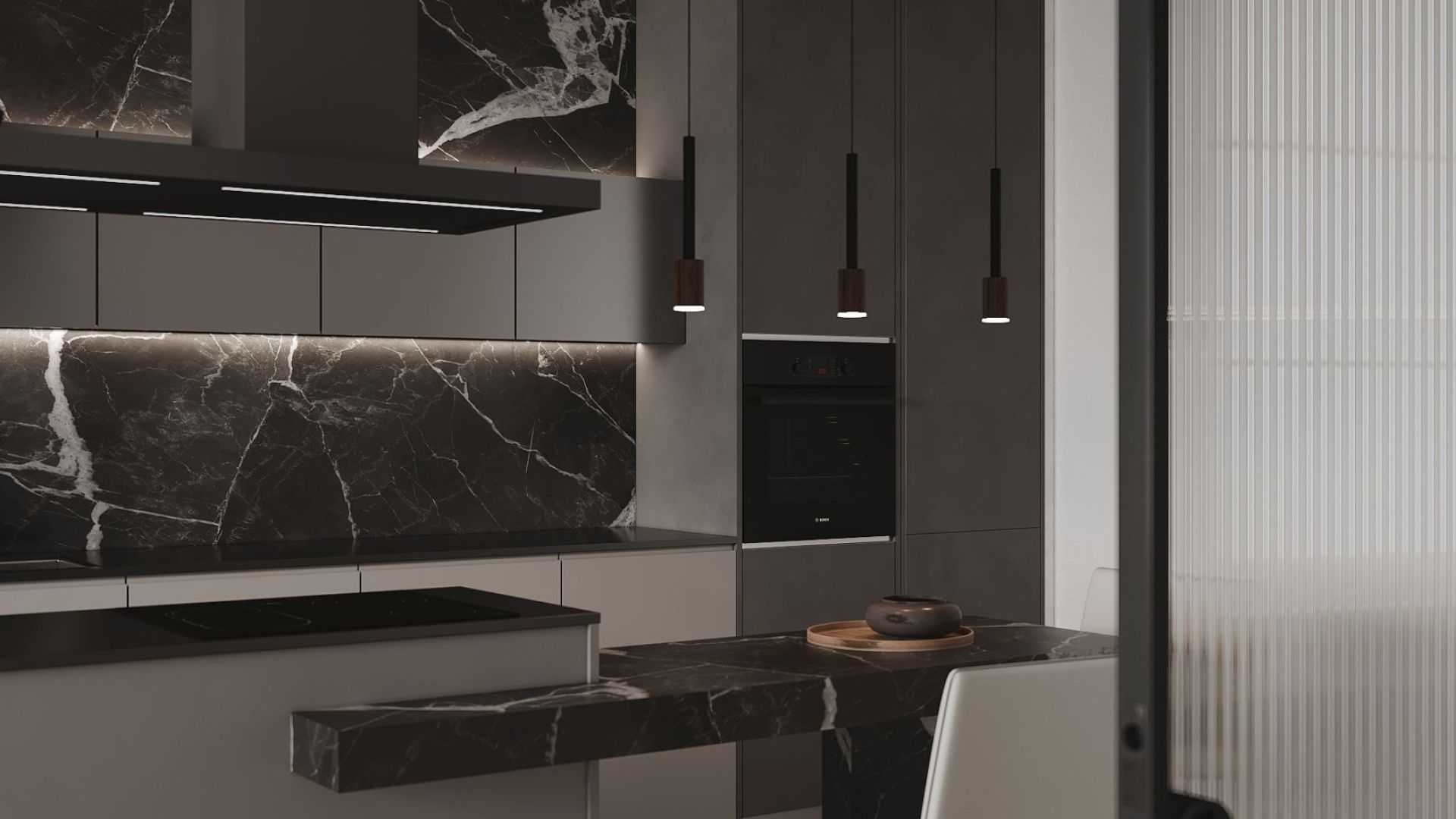 Erdvinis gartraukis Metropolis Black Matt - Juoda matinė - Wizualizacja 6