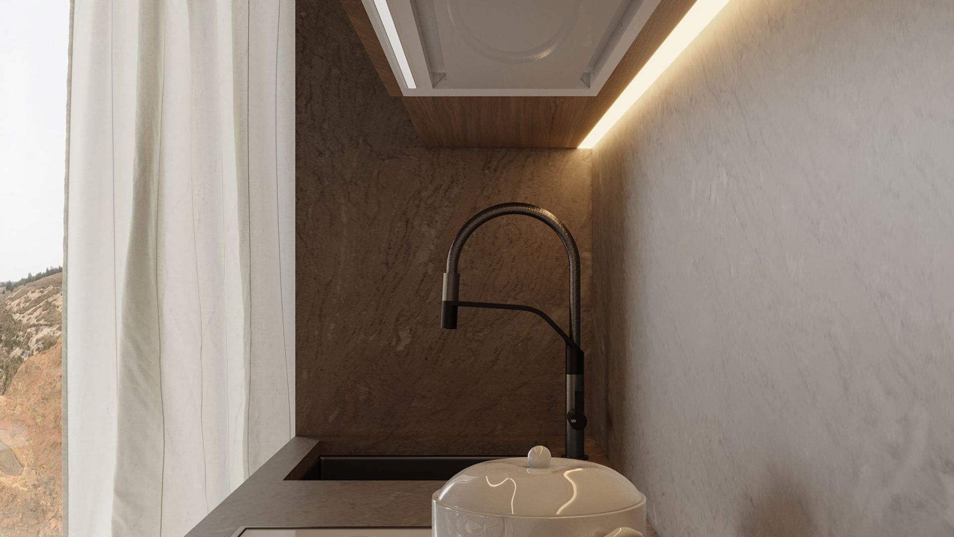 Įmontuojamas gartraukis Micra Space White Matt - Balta matinė - Wizualizacja 5