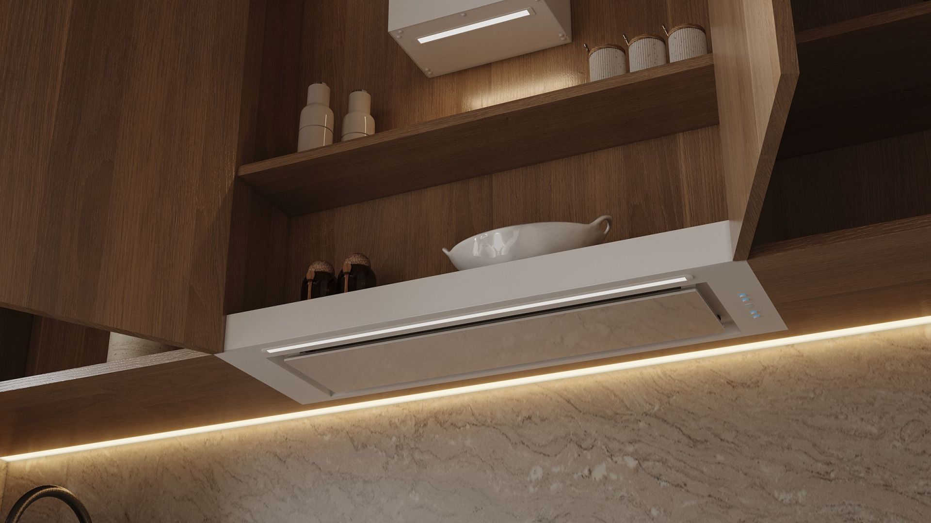 Įmontuojamas gartraukis Micra Space White Matt - Balta matinė - Wizualizacja 2