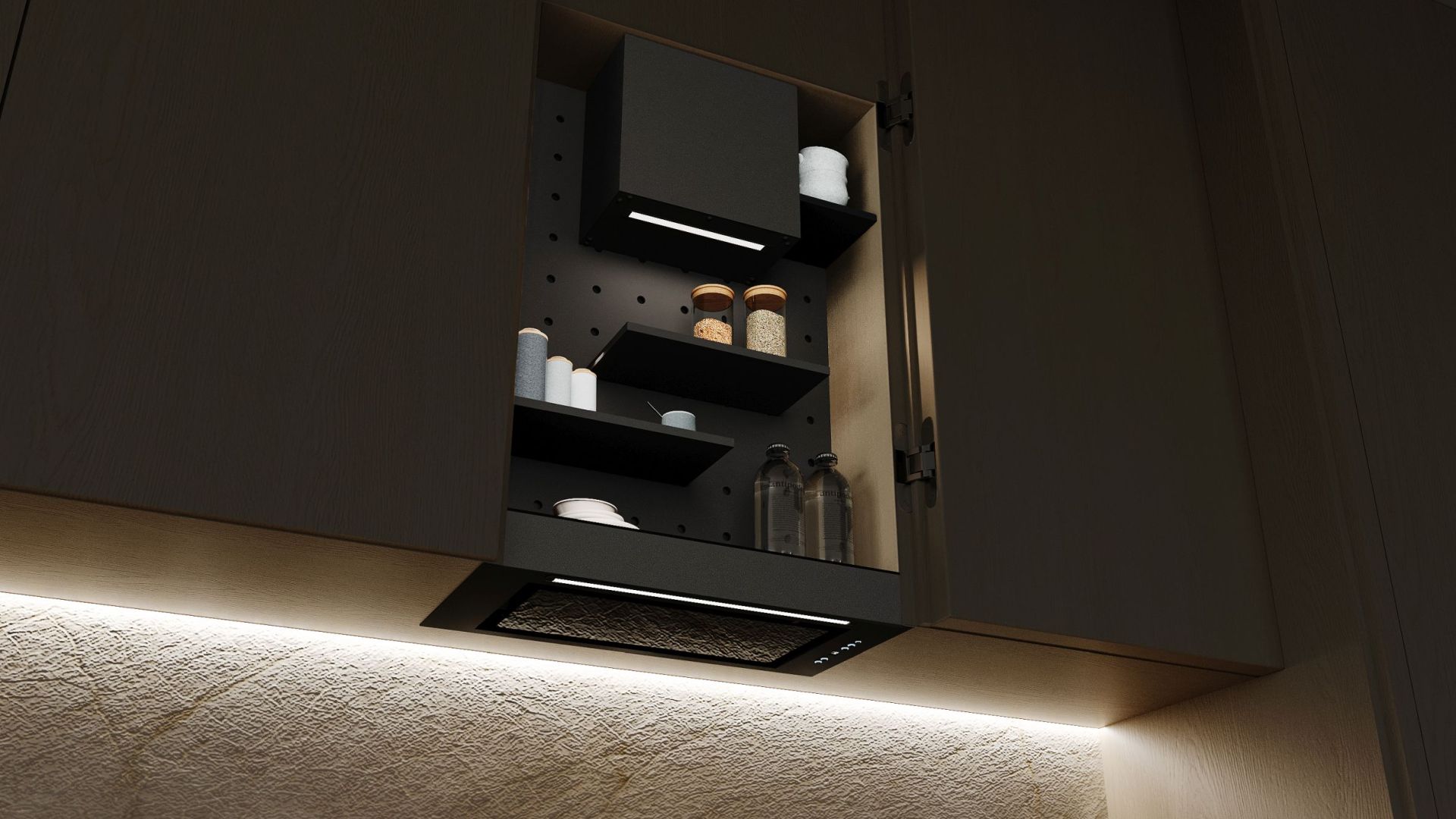 Įmontuojamas gartraukis Micra Space Black Matt - Juoda matinė - Wizualizacja 6