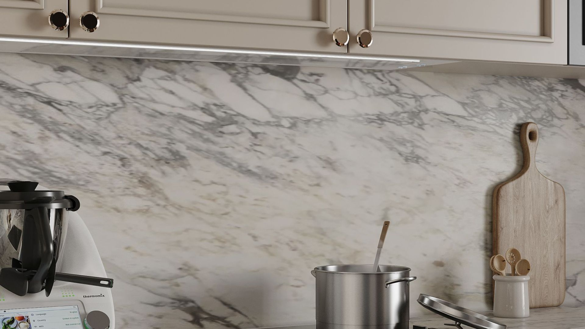 Įmontuojamas gartraukis Micra White Matt 120 cm - Balta matinė - Wizualizacja 6