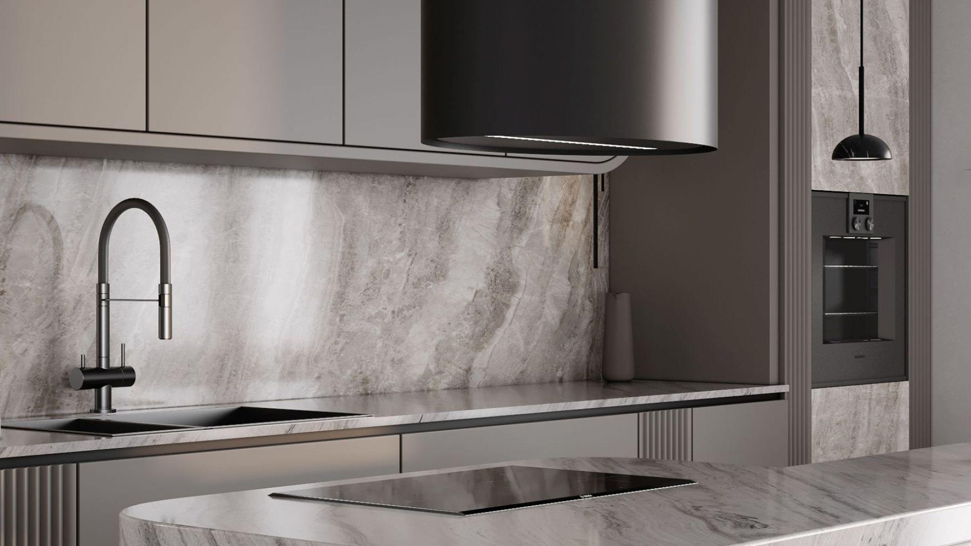 Erdvinis gartraukis Oval Black Matt - Juoda matinė - Wizualizacja 7