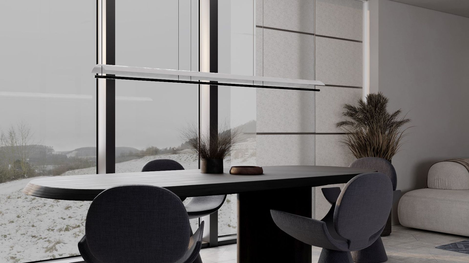 Erdvinis gartraukis Oval Black Matt - Juoda matinė - Wizualizacja 9