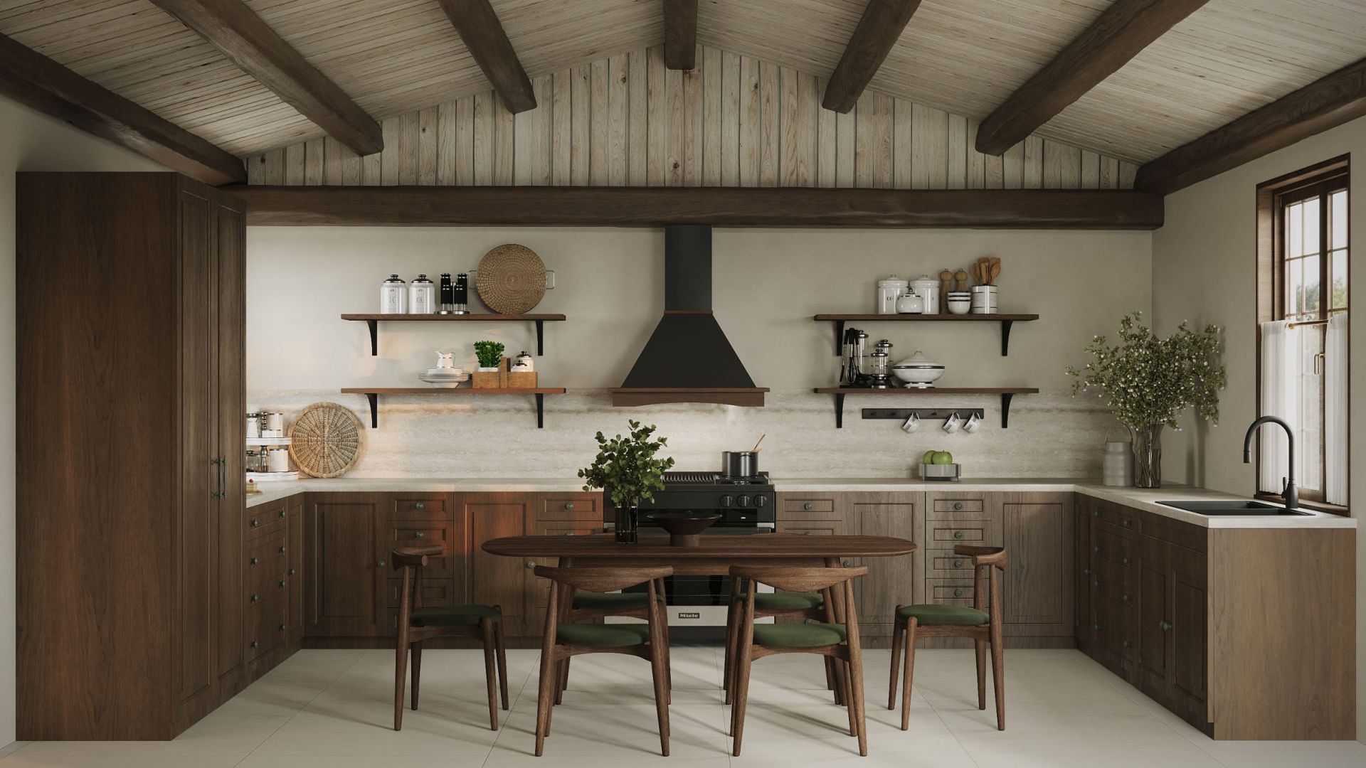 Retro gartraukis Rustic Black Matt - Juoda matinė - Wizualizacja 2