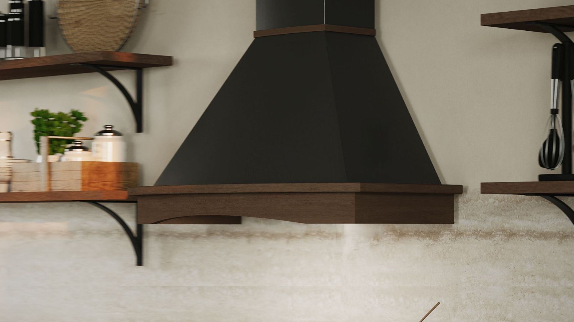 Retro gartraukis Rustic Black Matt - Juoda matinė - Wizualizacja 4