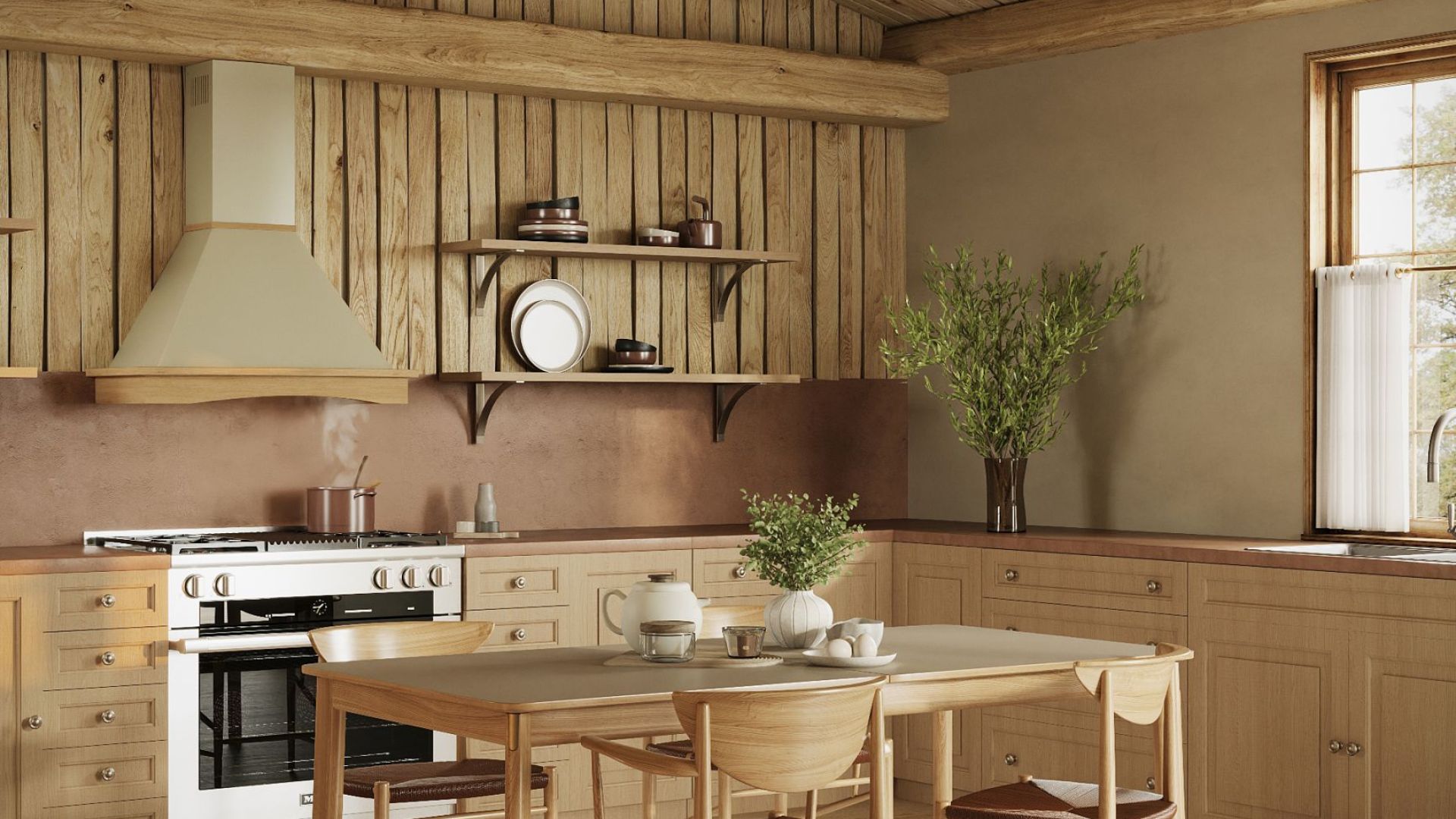 Retro gartraukis Rustic Ecru - Kreminė - Wizualizacja