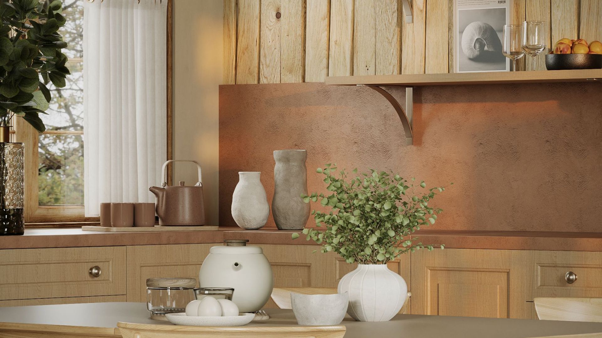 Retro gartraukis Rustic Ecru - Kreminė - Wizualizacja 9