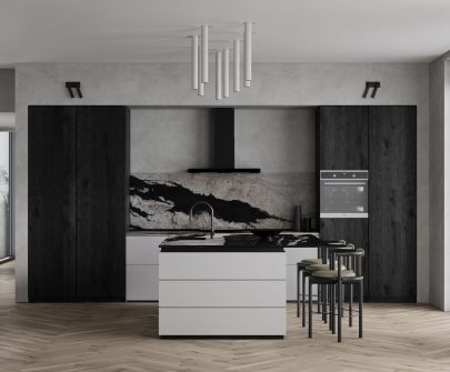 Sieninis gartraukis Sento OR Strips Black Matt - Juoda matinė - 50 cm / 60 cm / 80 cm / 90 cm - Wizualizacja