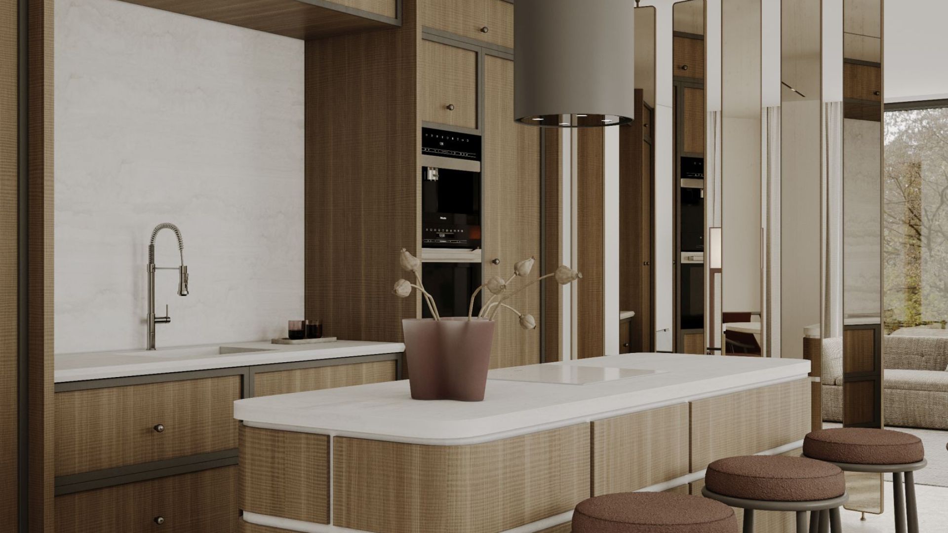 Erdvinis gartraukis Tubo Taupe - Taupe - Wizualizacja