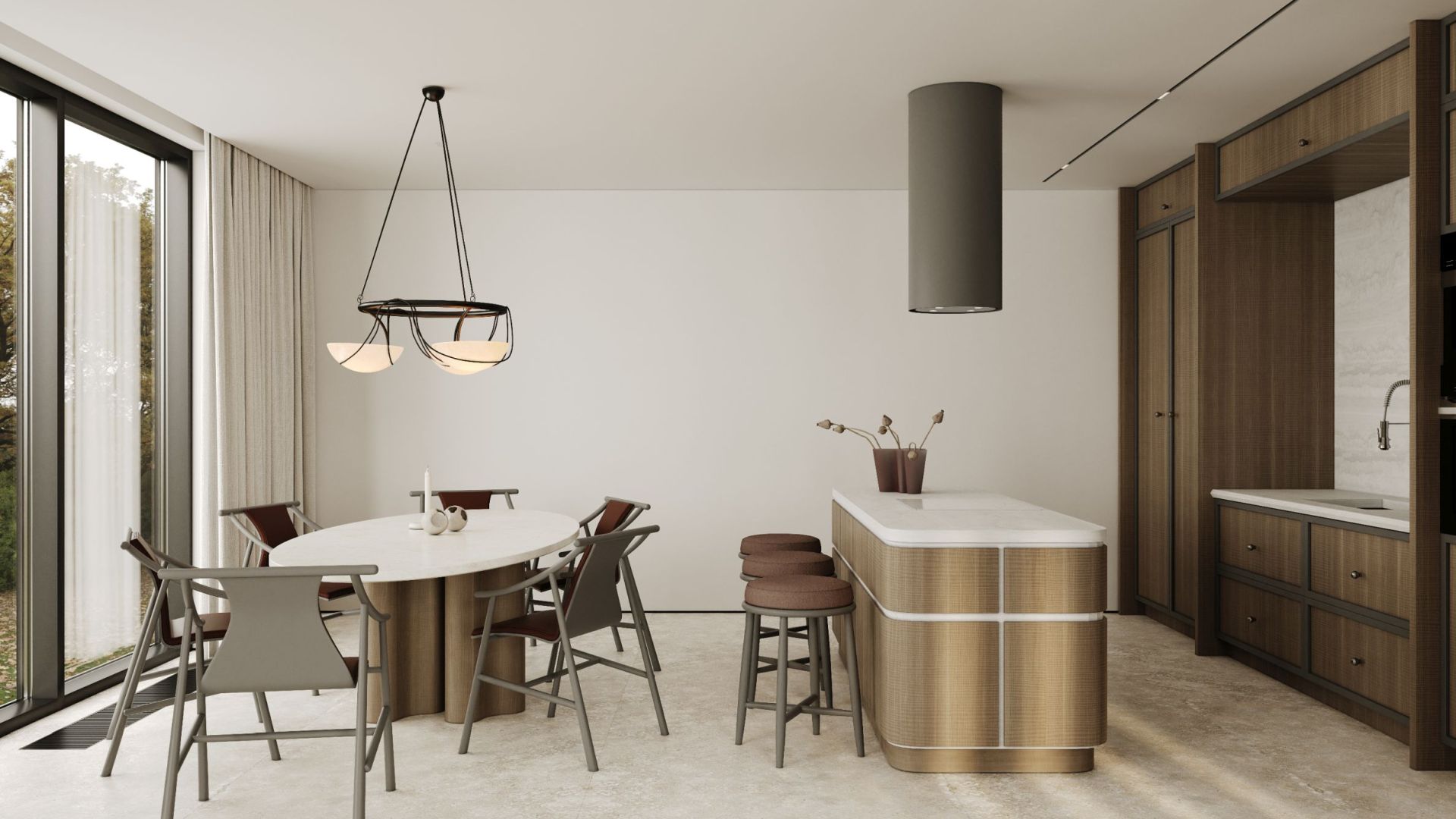 Erdvinis gartraukis Tubo Taupe - Taupe - Wizualizacja 2