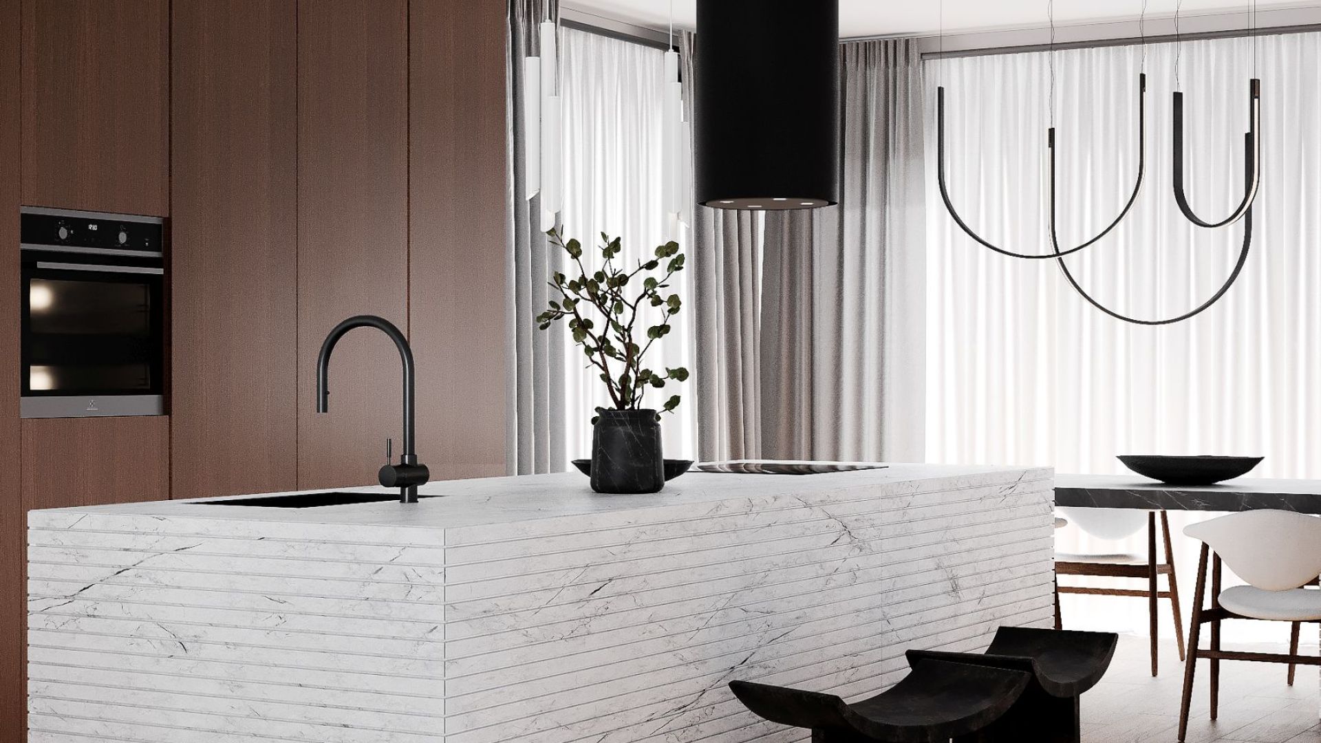 Erdvinis gartraukis Tubo Black Matt - Juoda matinė - Wizualizacja 2