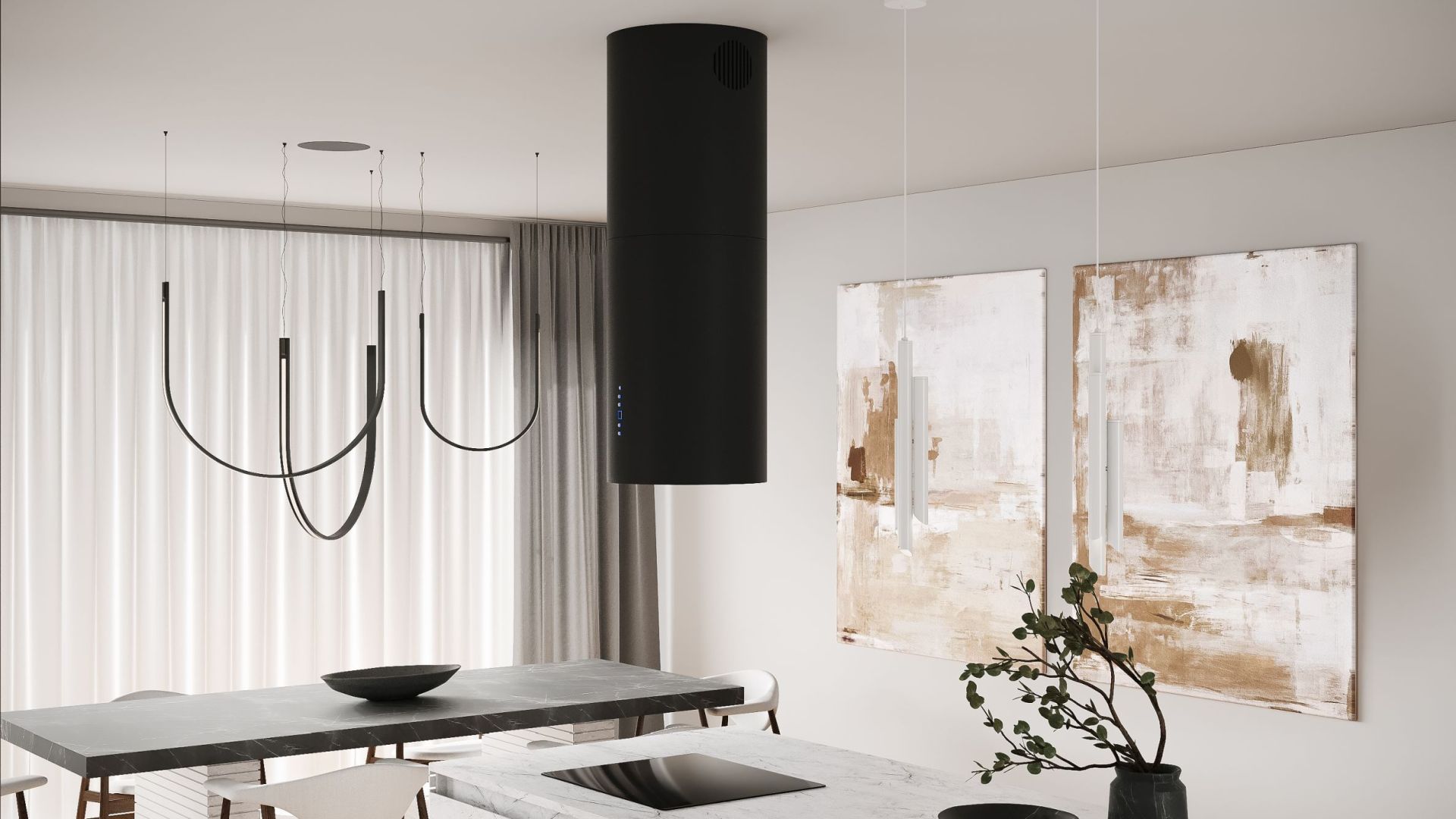 Erdvinis gartraukis Tubo Black Matt - Juoda matinė - Wizualizacja 3