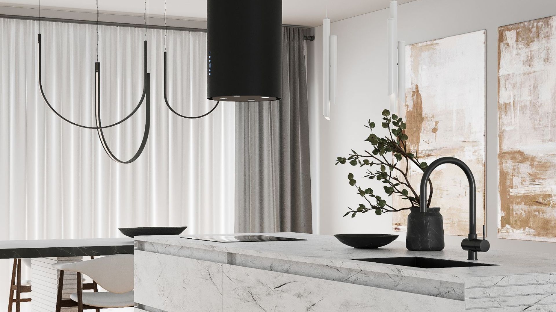 Erdvinis gartraukis Tubo Black Matt - Juoda matinė - Wizualizacja 4