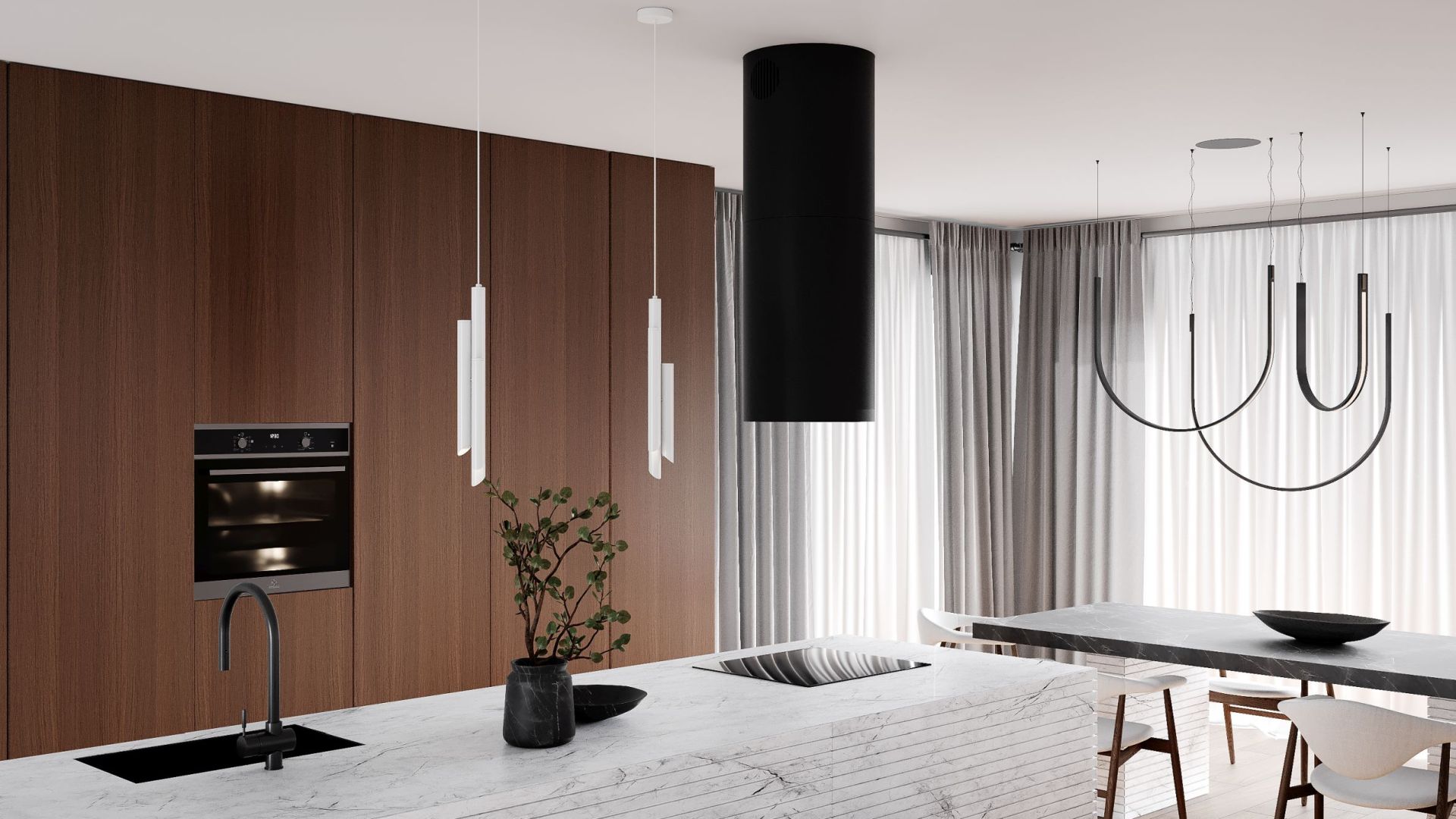 Erdvinis gartraukis Tubo Black Matt - Juoda matinė - Wizualizacja 8