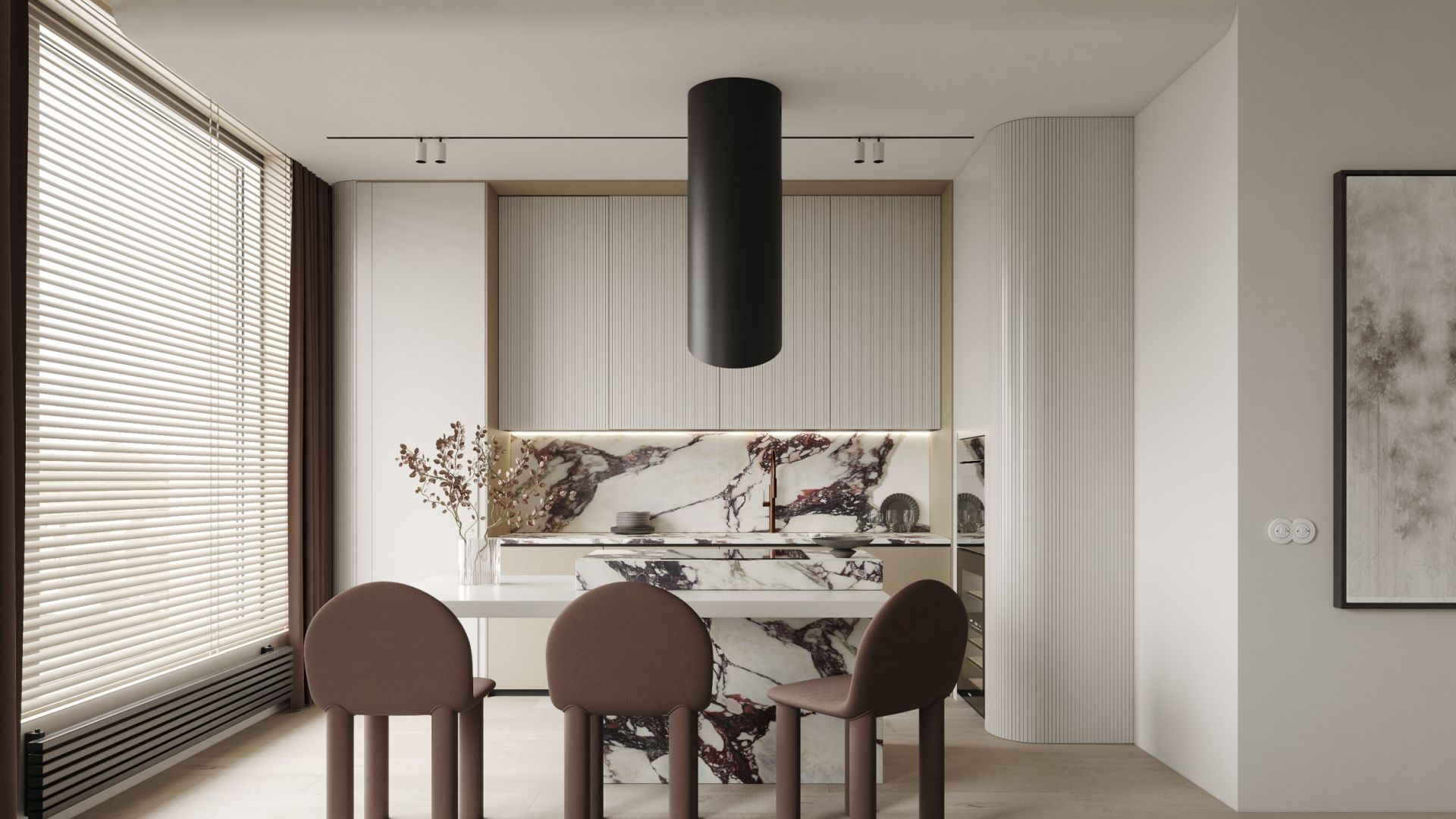 Erdvinis gartraukis Hiro Color Black-Copper - Juoda matinė/Vario - Wizualizacja 4