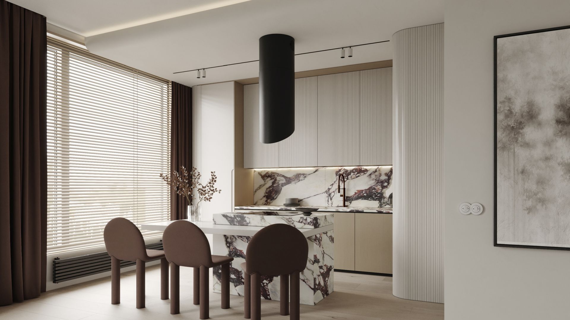Erdvinis gartraukis Hiro Color Black-Copper - Juoda matinė/Vario - Wizualizacja 6