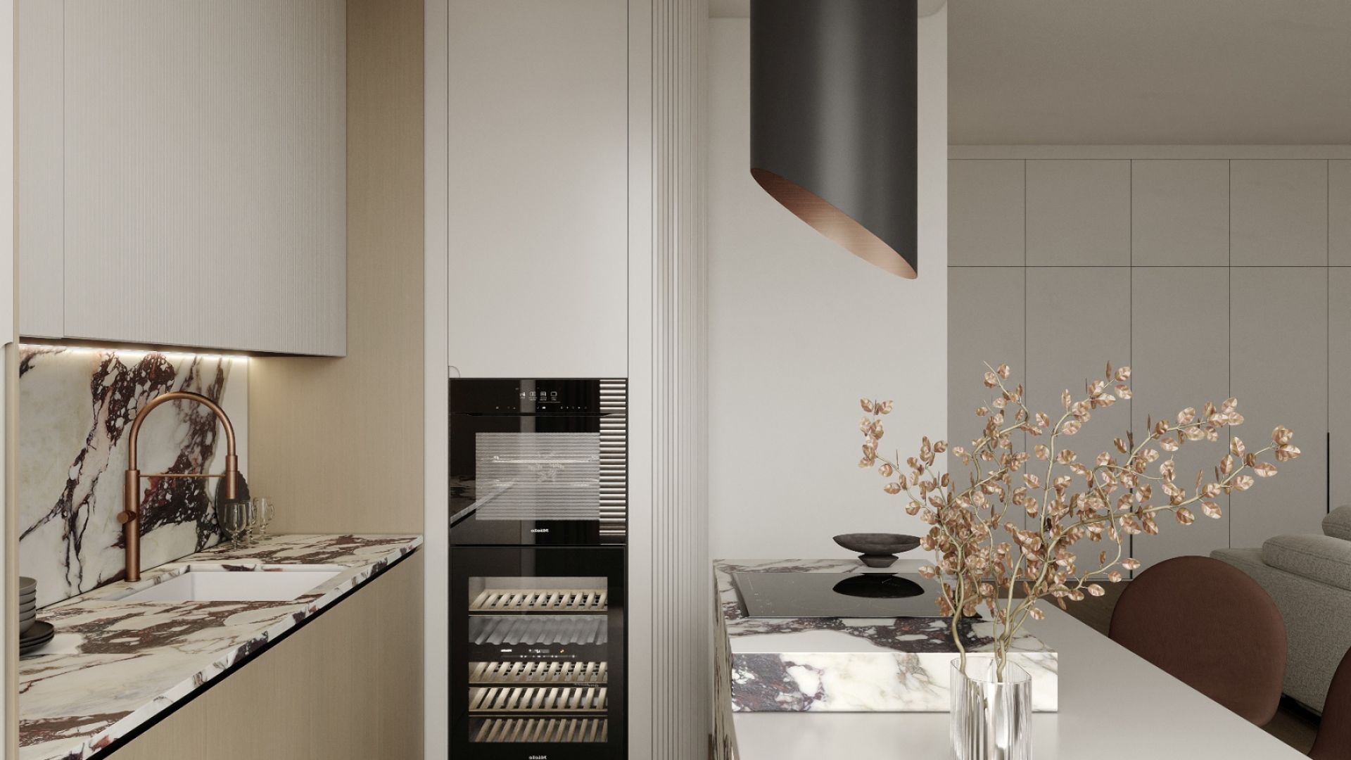Erdvinis gartraukis Hiro Color Black-Copper - Juoda matinė/Vario - Wizualizacja 9