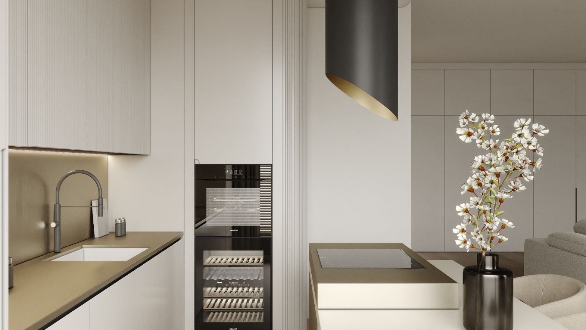 Erdvinis gartraukis Hiro Color Black-Gold - Juoda matinė/Aukso - Wizualizacja 9