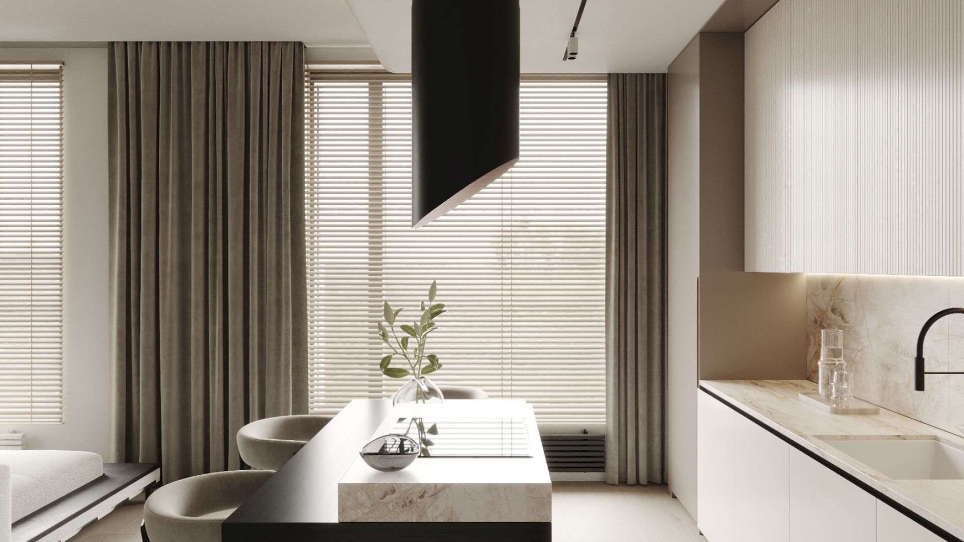 Erdvinis gartraukis Hiro Color Black-Kashmir - Juoda matinė/Kašmyro - Wizualizacja 8