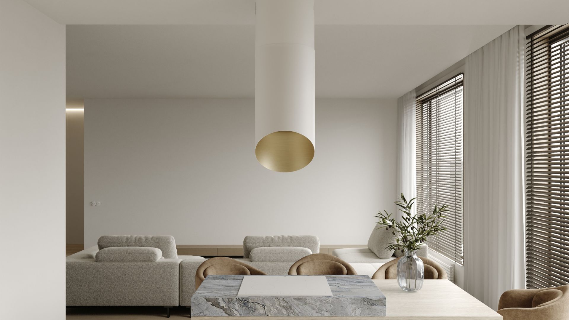 Erdvinis gartraukis Hiro Color White-Gold - Balta matinė/Aukso - Wizualizacja 2