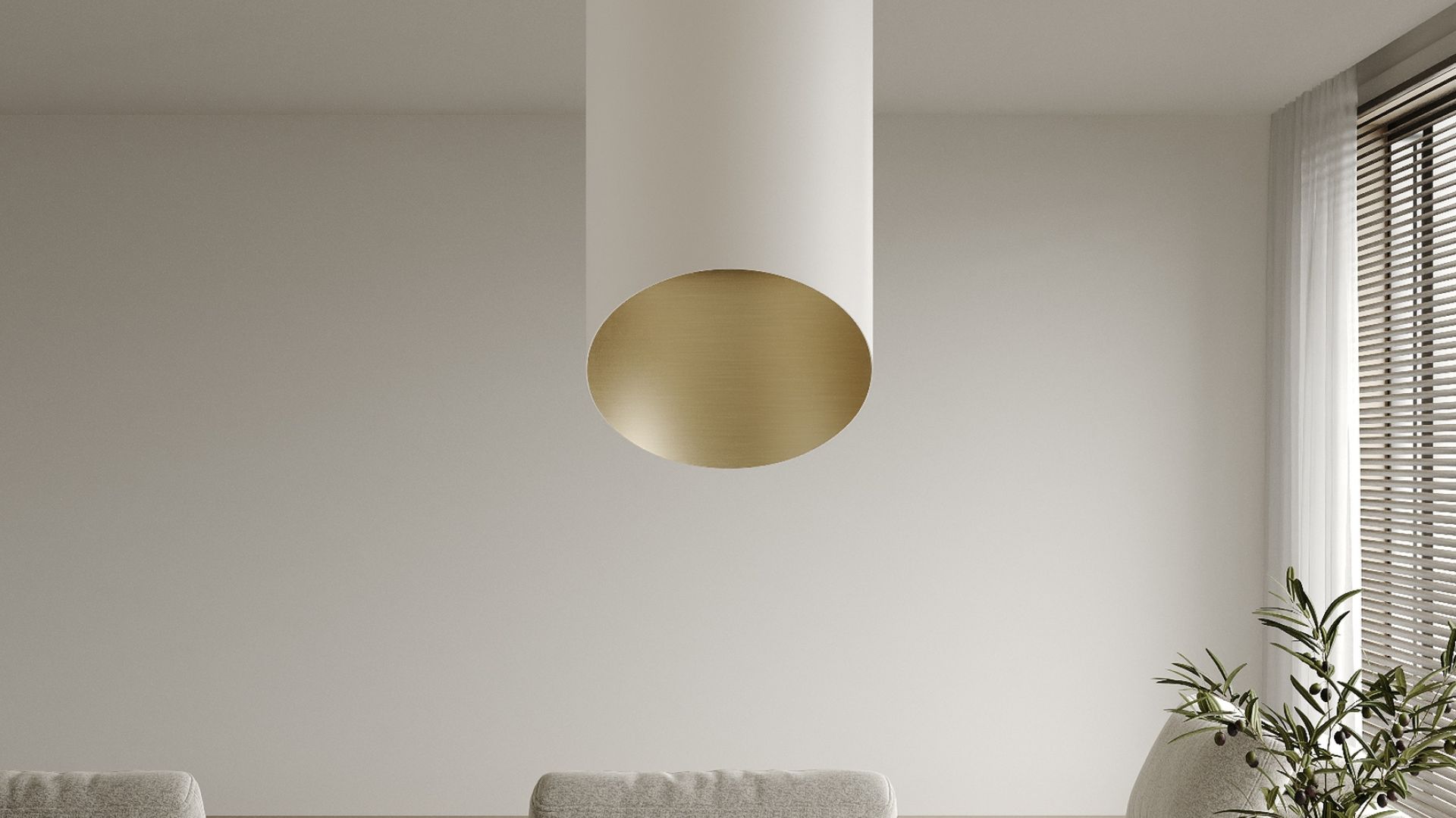 Erdvinis gartraukis Hiro Color White-Gold - Balta matinė/Aukso - Wizualizacja 3