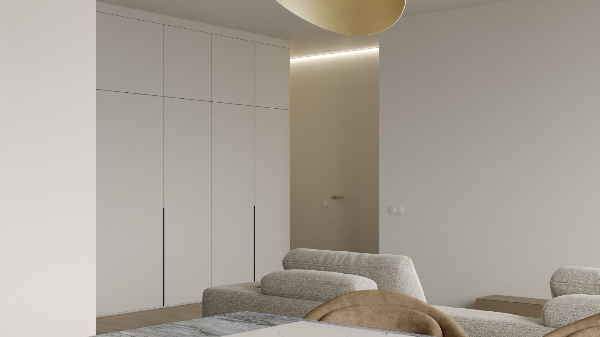 Erdvinis gartraukis Hiro Color White-Gold - Balta matinė/Aukso - Wizualizacja 9